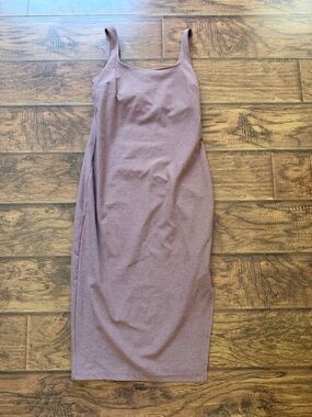 Beyond Yoga Mauve Midi Tank Dress Side Slit Soft Lounge Size Medium
